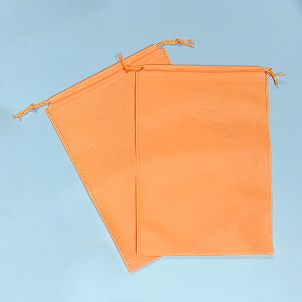 ถุงผ้าสปันบอนด์ หูรูด สีส้ม 25x35 cm. ใส่กระเป๋า รองเท้า กันฝุ่น