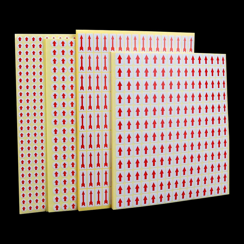 สติ๊กเกอร์ ลูกศรสีแดง ทรงวงกลม สี่เหลี่ยม 0.6-2 ซม.