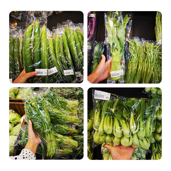 ถุงแก้วพลาสติก OPP มีแถบกาวและรูระบายอากาศ สำหรับใส่ผักสด