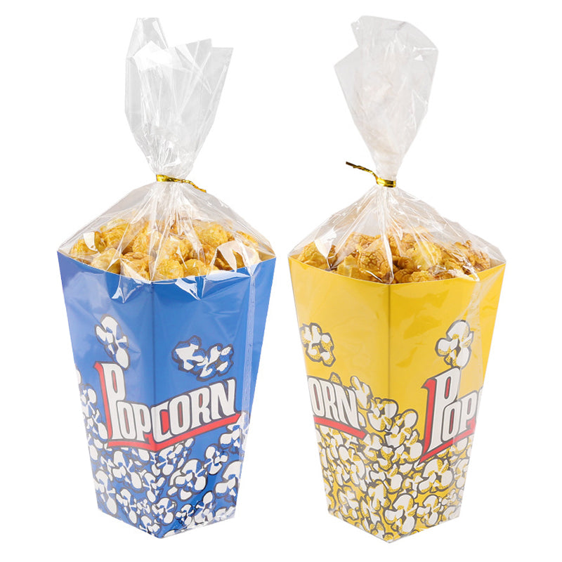 กล่องใส่ป๊อปคอร์น POPCORN ขนาด 16*9*5.7 cm. พร้อมถุง OPP และลวดมัด