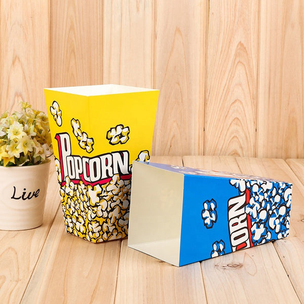 กล่องใส่ป๊อปคอร์น POPCORN ขนาด 16*9*5.7 cm. พร้อมถุง OPP และลวดมัด