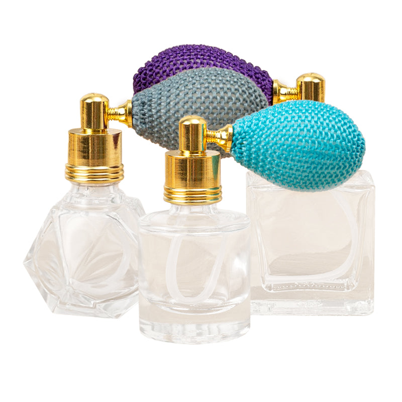 ขวดสเปรย์ ขวดแก้ว หัวบีบพ่น สไตล์วินเทจ ใส่น้ำหอม ขนาด 15 ml.