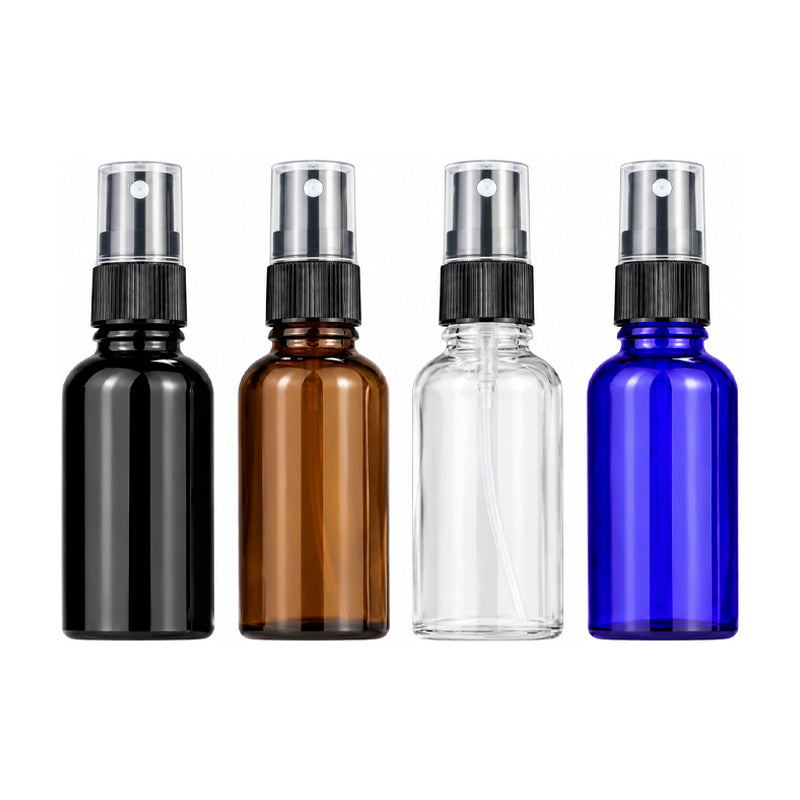 ขวดสเปรย์ ขวดแก้ว หัวพลาสติกสีดำ ฝาใส ขนาด 30 ml.