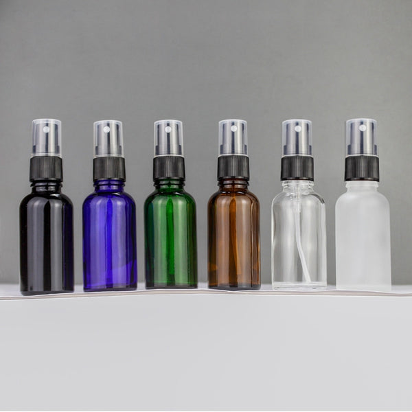 ขวดสเปรย์ ขวดแก้ว หัวพลาสติกสีดำ ฝาใส ขนาด 30 ml.