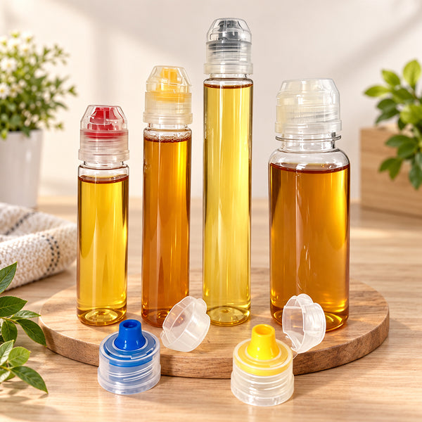 ขวดบีบพลาสติกใส ใส่น้ำสลัด น้ำผึ้ง ซอส ขนาด 100-300 ml.