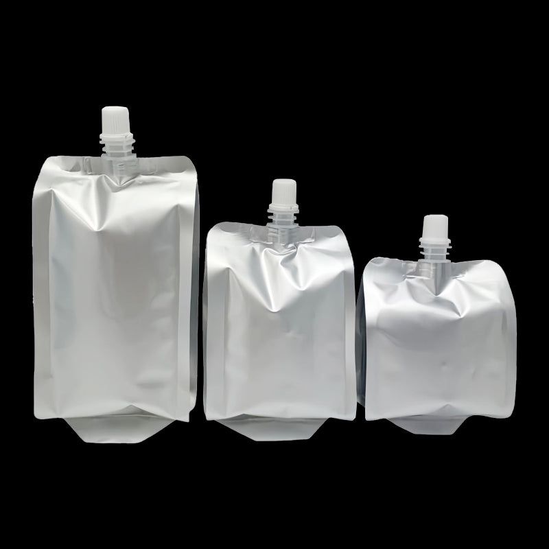 ถุงติดจุก ฝาเกลียว อลูมิเนียม ก้นแบน ขยายข้าง 200-500 ml.