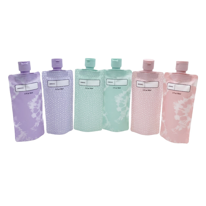 ถุงบรรจุของเหลว ฝาฟลิบ แบบพาพา สีพาสเทล ขนาด 90 ml.
