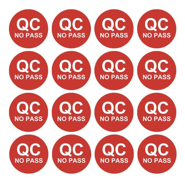 สติ๊กเกอร์ QC NO PASS สีแดง วงกลม - PackingDD Shop