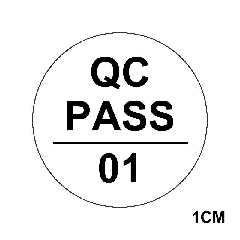สติ๊กเกอร์วงกลม สีขาว 1cm. QC PASS