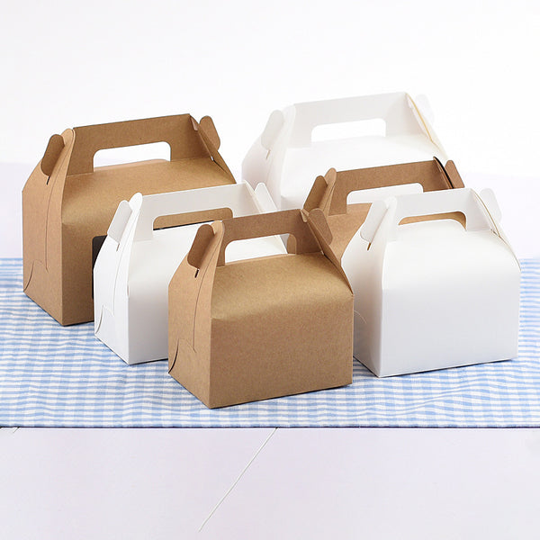 กล่องกระดาษคราฟ ใส่ขนม มีหูหิ้ว กล่องคัพเค้ก
