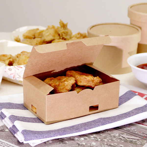 กล่องอาหาร กล่องไก่ทอด กล่องกระดาษคราฟ สีน้ำตาล