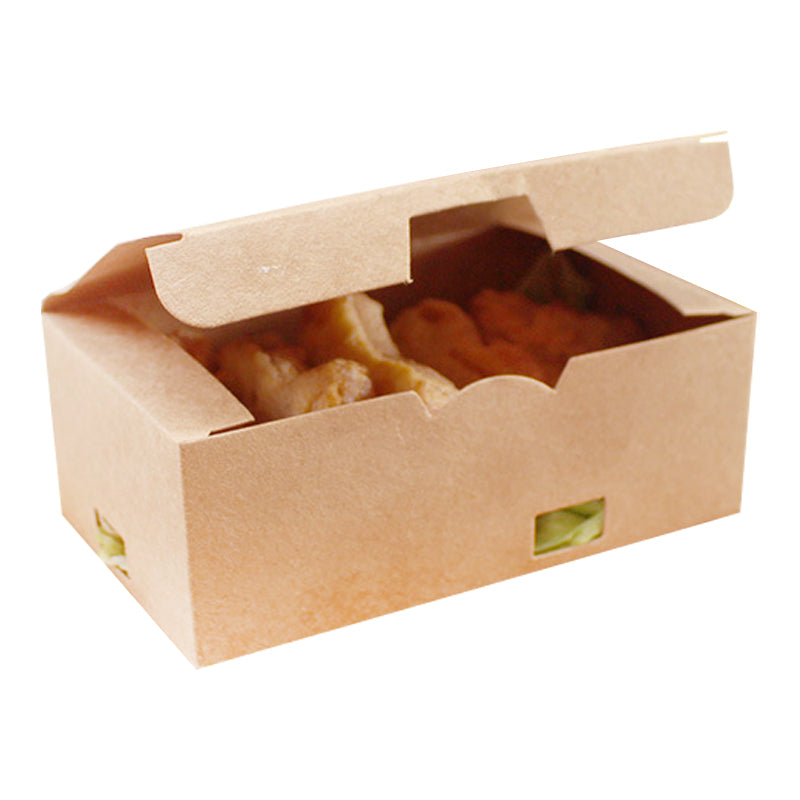 กล่องอาหาร กล่องไก่ทอด กล่องกระดาษคราฟ สีน้ำตาล