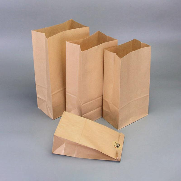 ถุงกระดาษน้ำตาล อเนกประสงค์ แบบพับข้าง แบบเคลือบกันน้ำ น้ำมัน แพ็ค 100 ใบ - PackingDD Shop