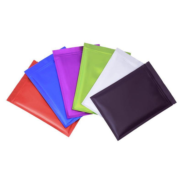 ถุงซิปล็อค ก้นแบน อลูมิเนียมฟอยล์ สีเมทัลลิคด้าน 6 สี - PackingDD Shop